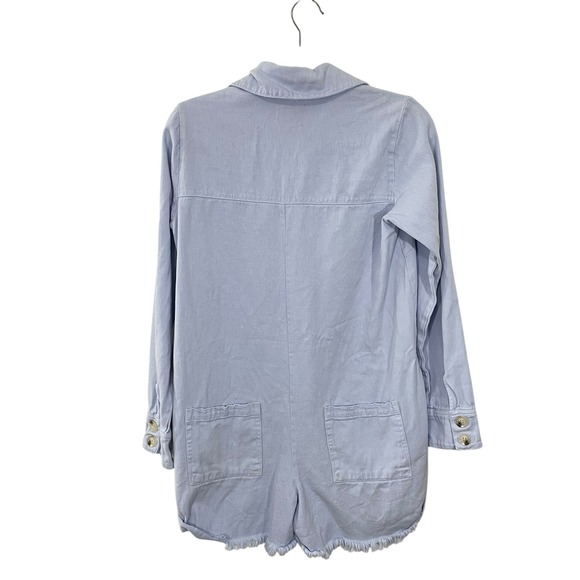 Show Me Your Mumu Tegan Jumper Periwinkle Chambray Romper Shorts Size Small - Picture 4 of 12